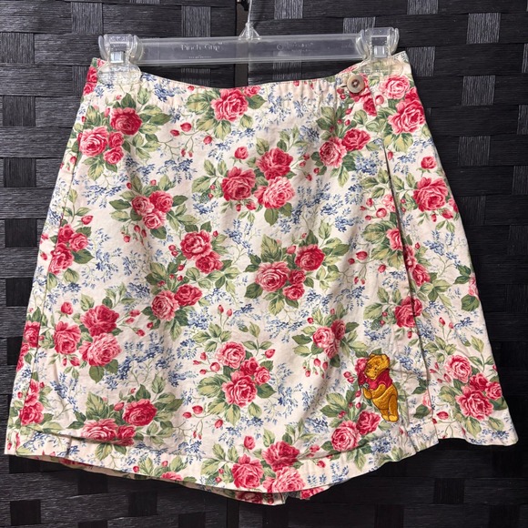 Disney Pants - Disney Winnie the Pooh Wrap Skort Womens S Floral Embroidered Cottage Kidcore